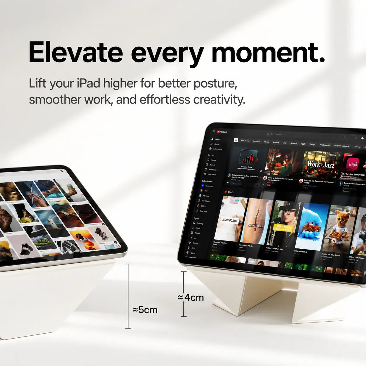 Magnetic folding iPad case for work, drawing and hands-free viewing