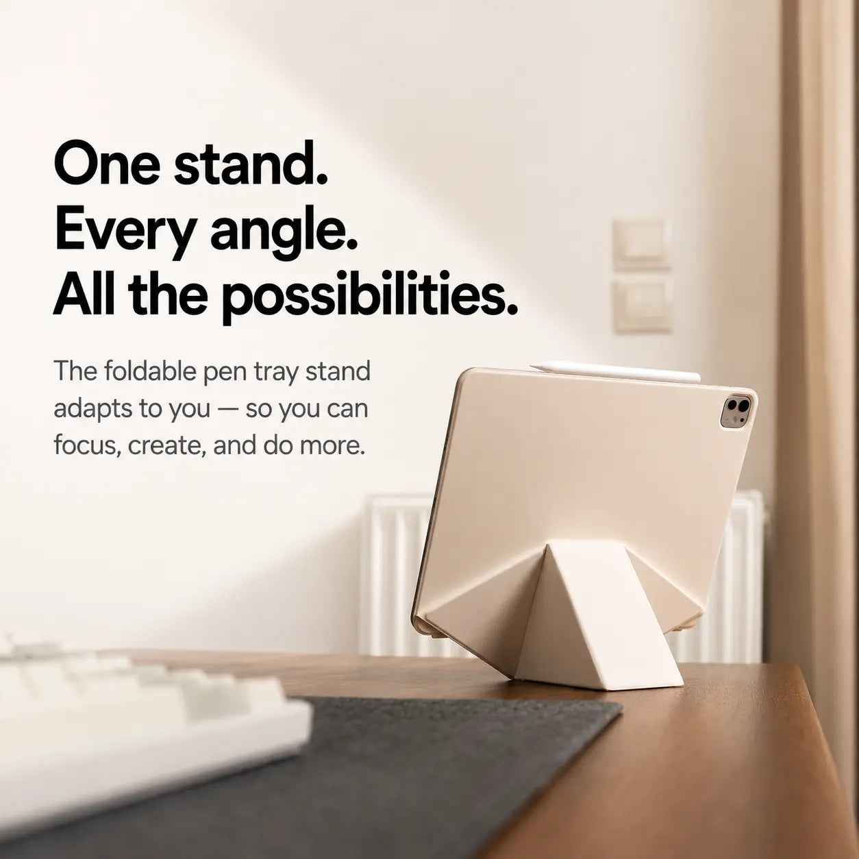 Folding iPad case with stand for hands-free video watching