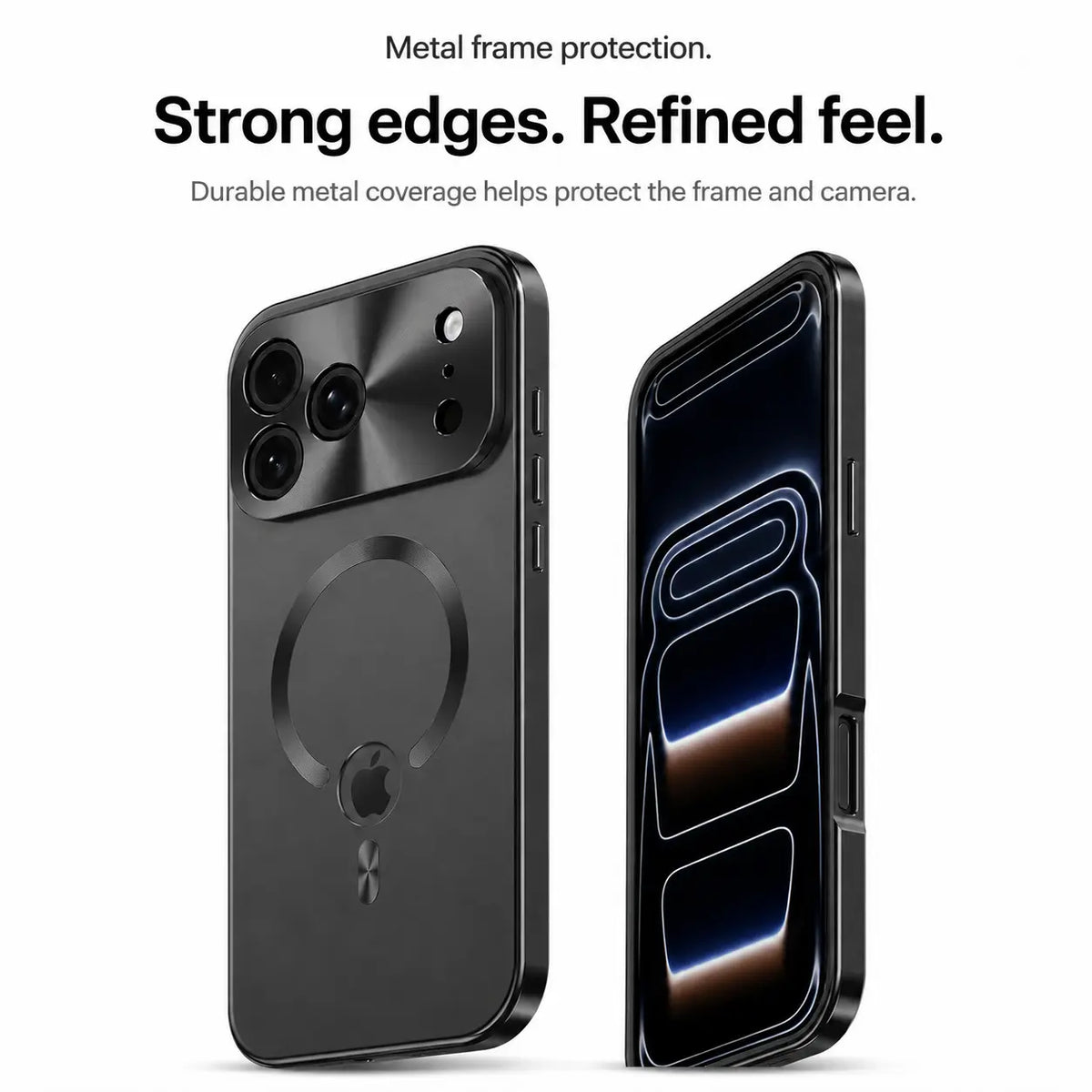 magnetic charging iphone case midnight black #color_Midnight Black