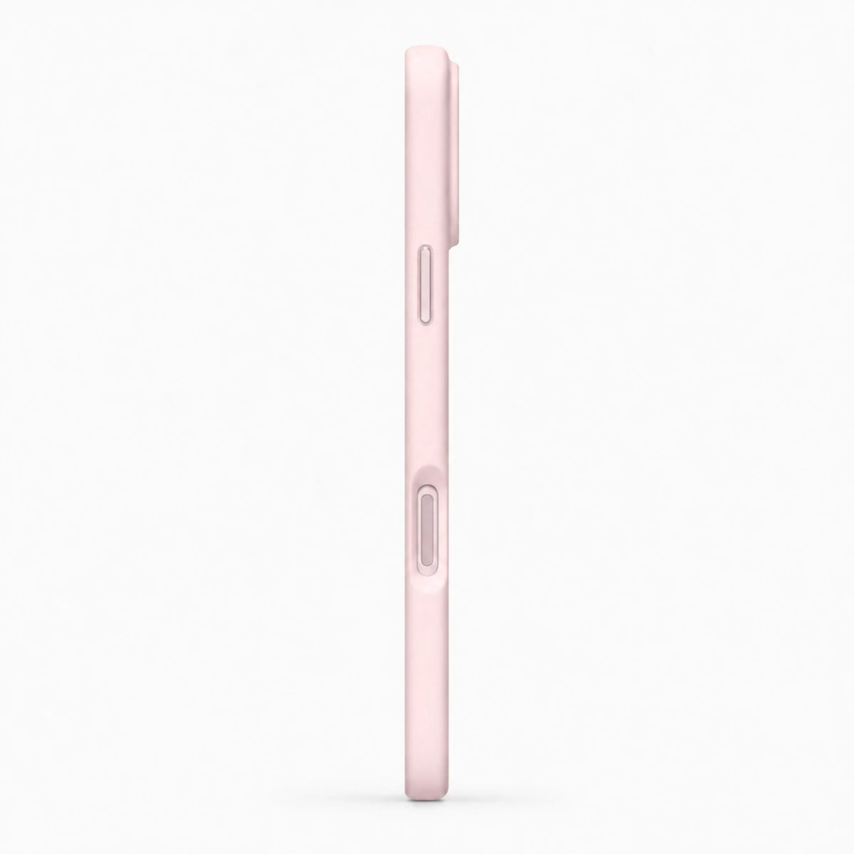 Blush pink silicone phone case shown in a slim side view #color_Blush Pink