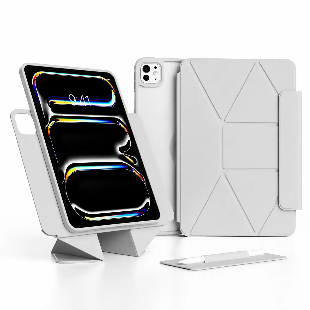 Flexible iPad case setup for drawing, studying and creative work