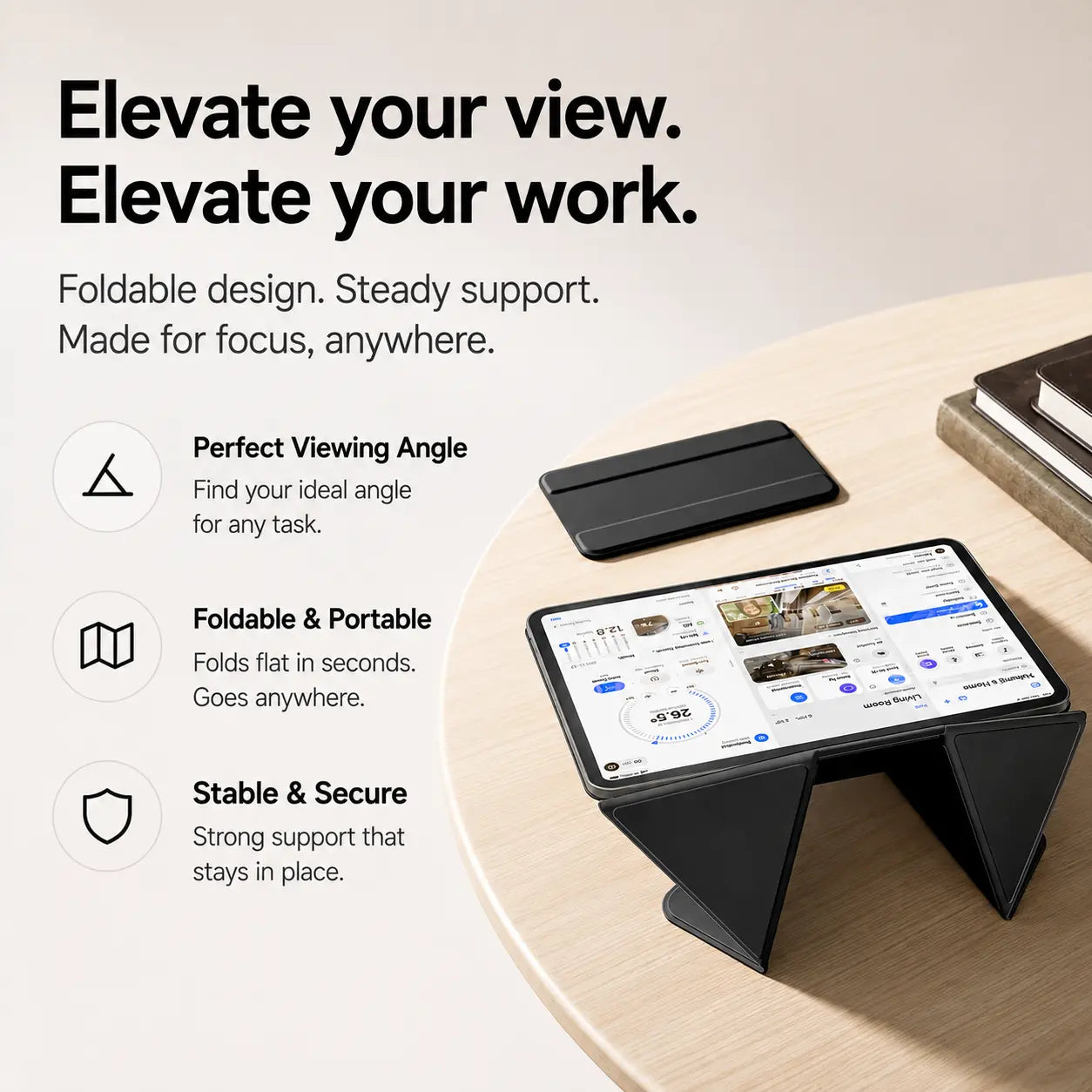 Slim protective iPad case with magnetic folding stand