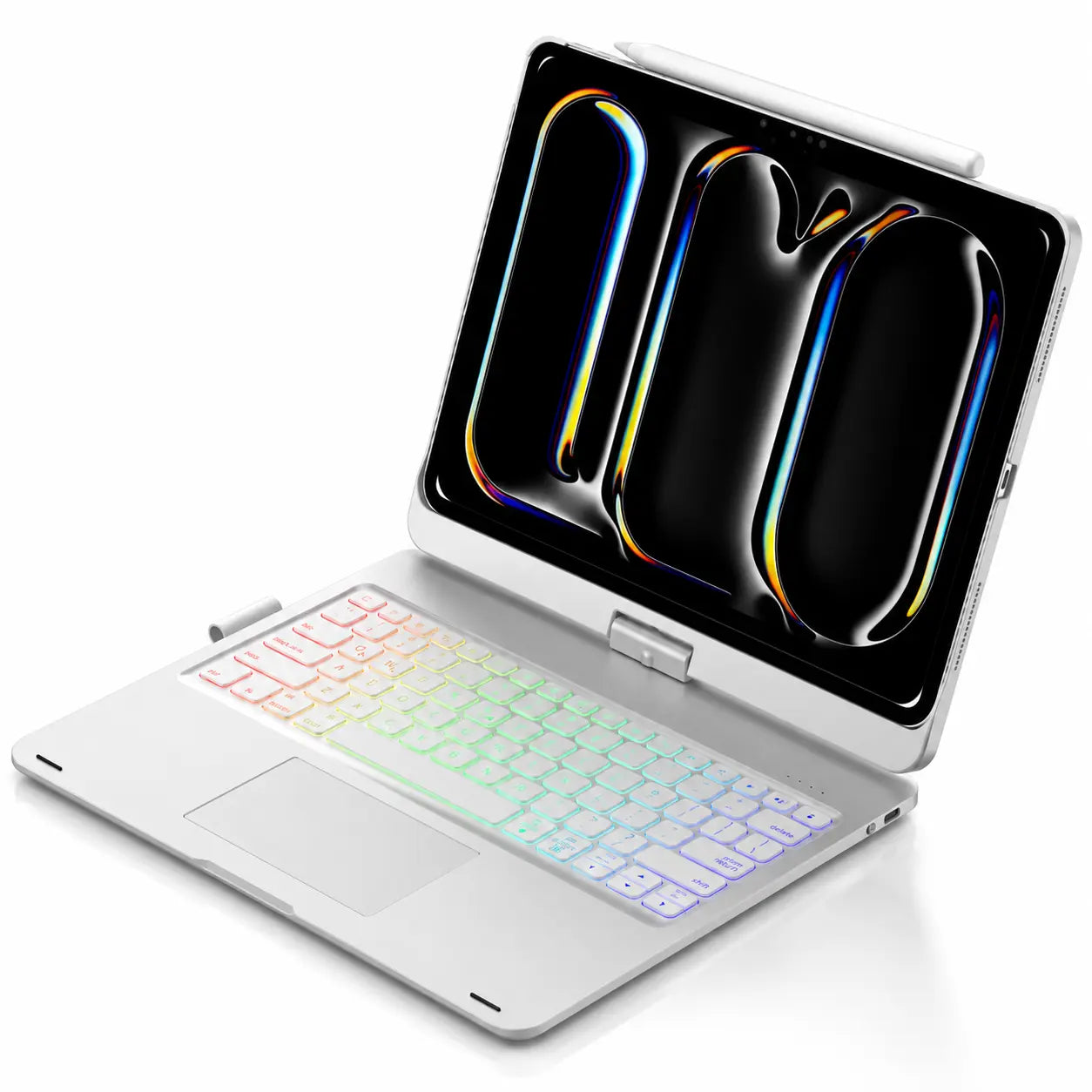 Backlit iPad keyboard case with 7 colors and adjustable brightness