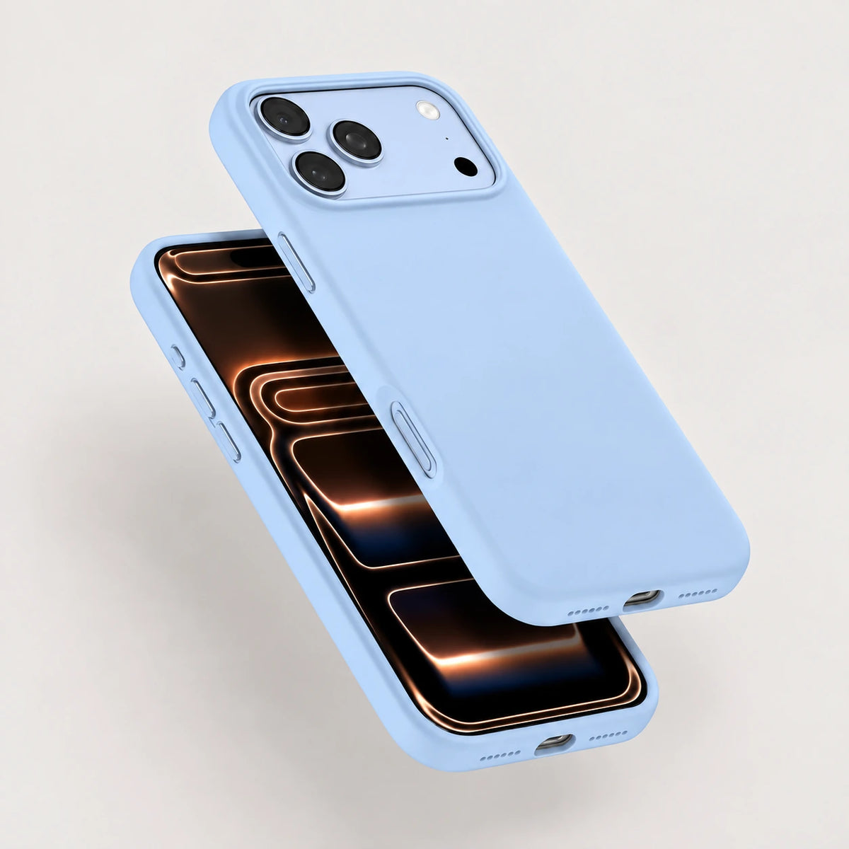 Glacier silicone phone case shown from the front and rear #color_Glacier