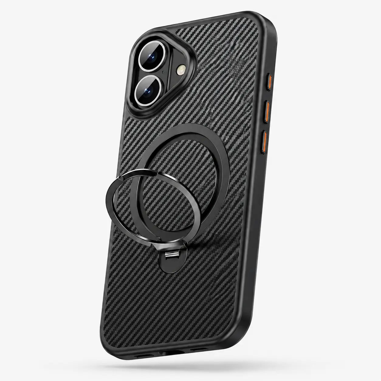 Carbon fiber iPhone case with raised camera protection
