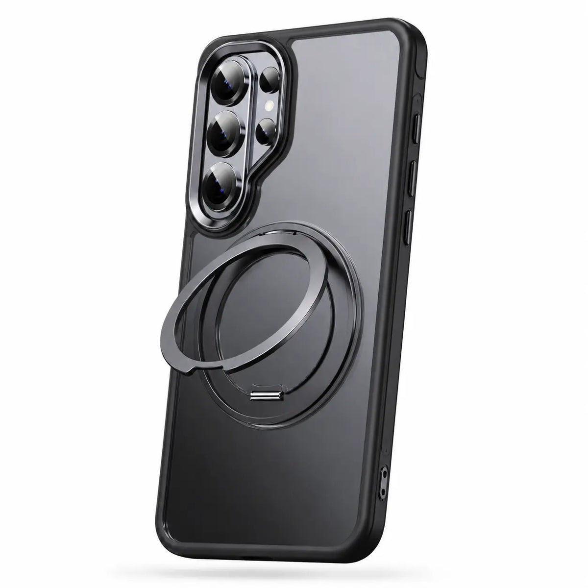 Phone kickstand case for hands-free viewing #color_Midnight Black