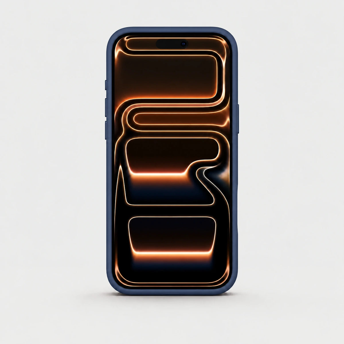 Navy blue silicone phone case shown from the front #color_Deep Blue