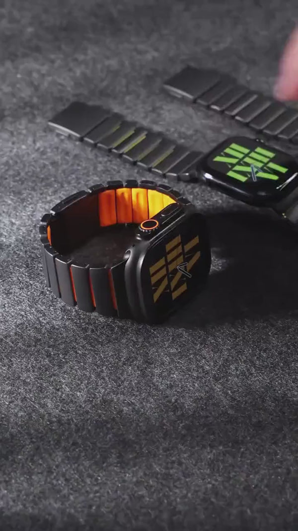 WatchBand Active titanium Apple Watch band — secure magnetic clasp