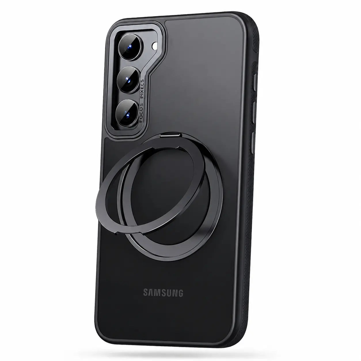 Magnetic phone case with a viewing stand #color_Midnight Black