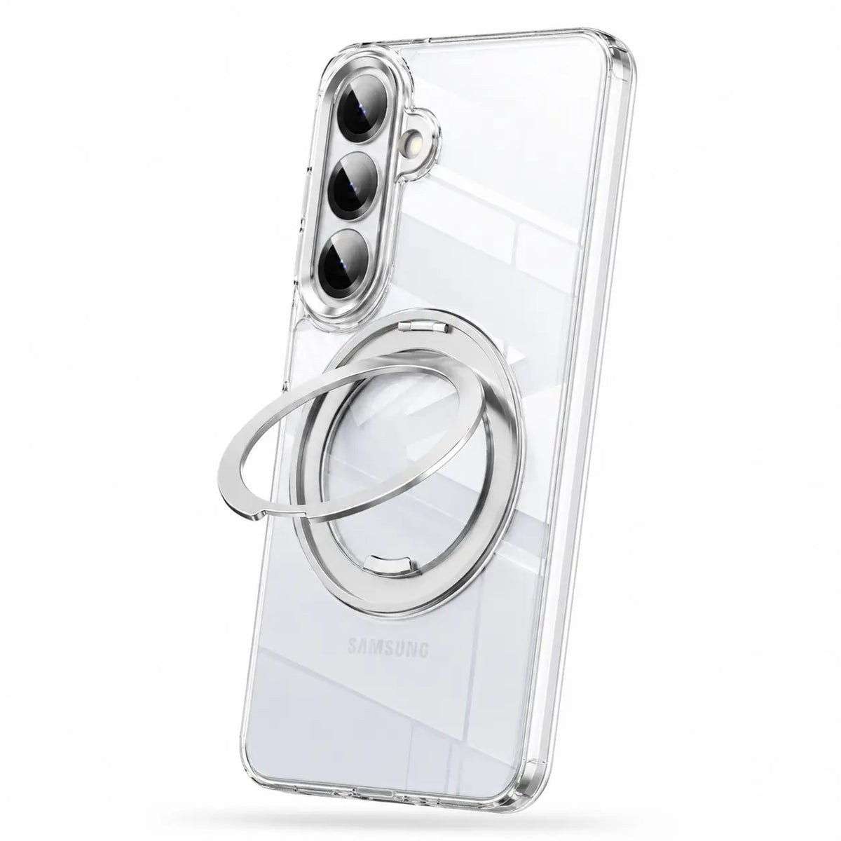 Magnetic phone case with a built-in kickstand #color_Transparent