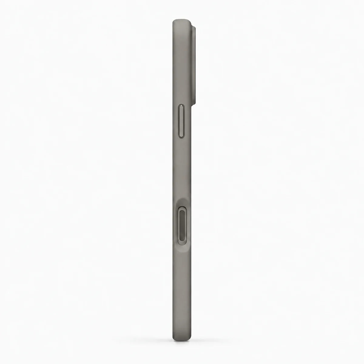 Titanium Gray silicone phone case shown in a slim side view #color_Titanium Gray
