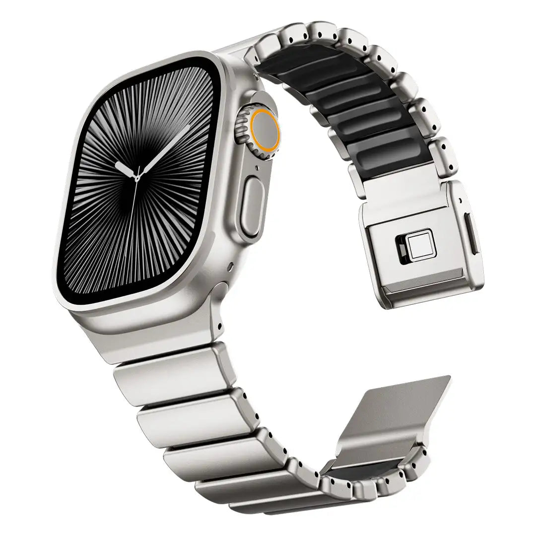 apple watch titanium rubber band onyx black #color_Titanium Onyx Black