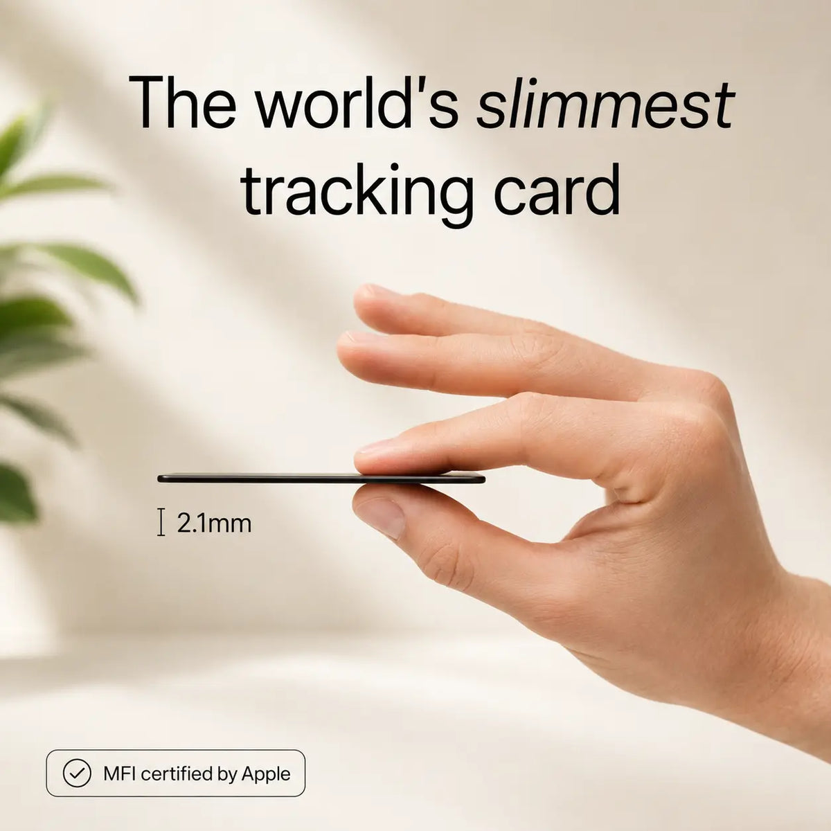 AirCard ultra-thin wallet tracker shown from the side