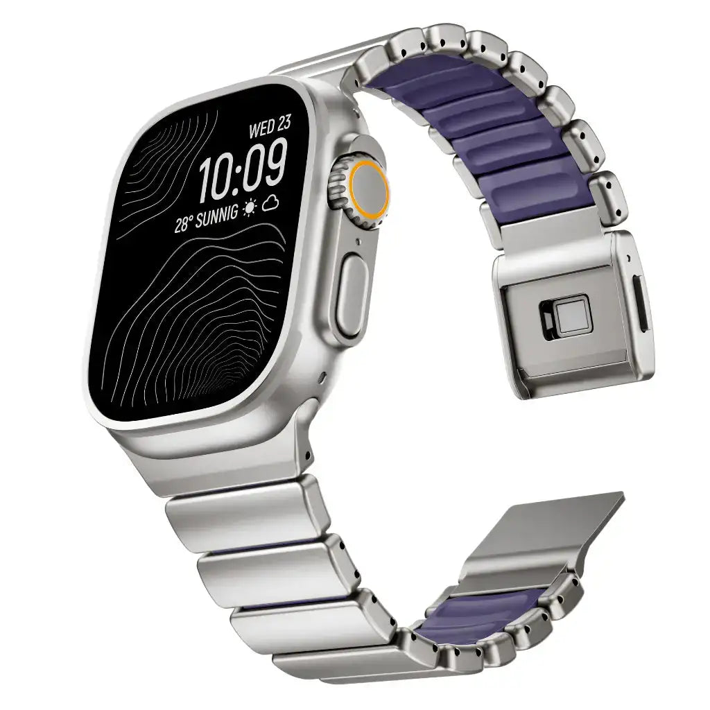 titanium rubber apple watch strap violet #color_Titanium Violet