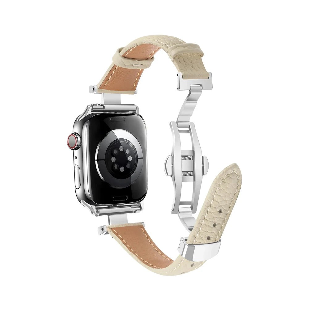 Women’s Genuine Leather & Stainless Steel Band for Apple Watch