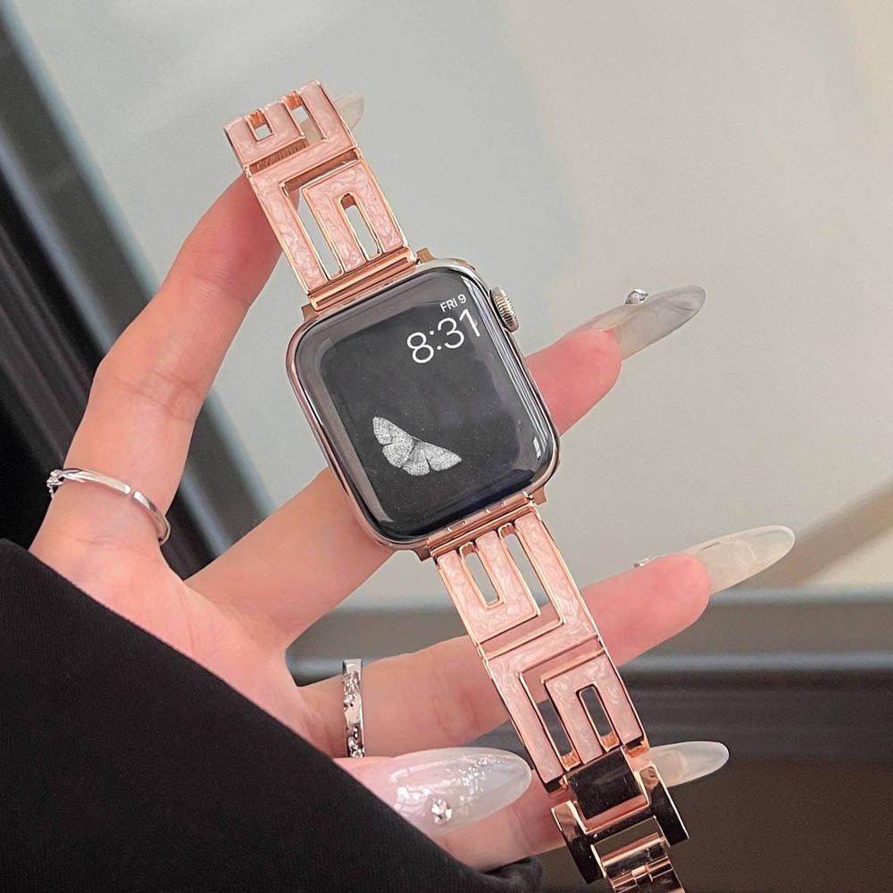 Women’s Square-Link Stainless Steel Apple Watch Band